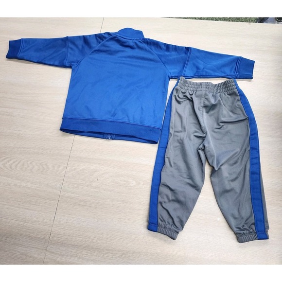Nike Boys 18 Months Track Suit Zip Up Jacket Logo Jogger Bottoms Blue Gray White - Picture 3 of 7
